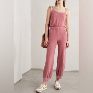 The Giorgi Tank Jumpsuit in Velour Desert Rose
